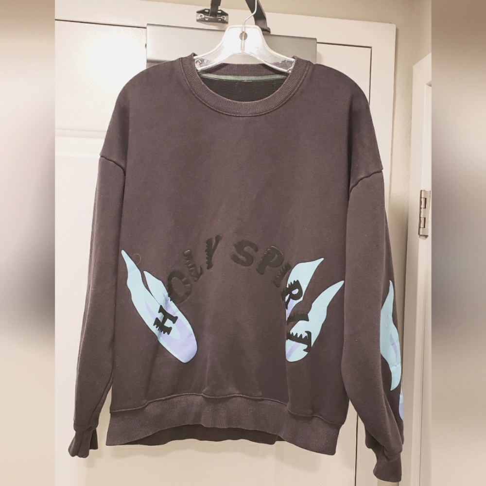 Kanye West Sweatshirt Sunday Service Holy Spirit Small Distressed Logo Faded